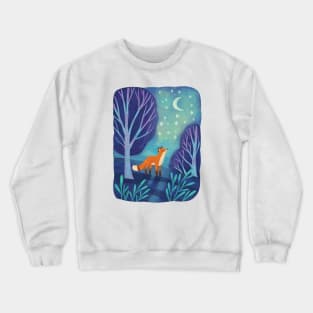 Fox At Night Crewneck Sweatshirt